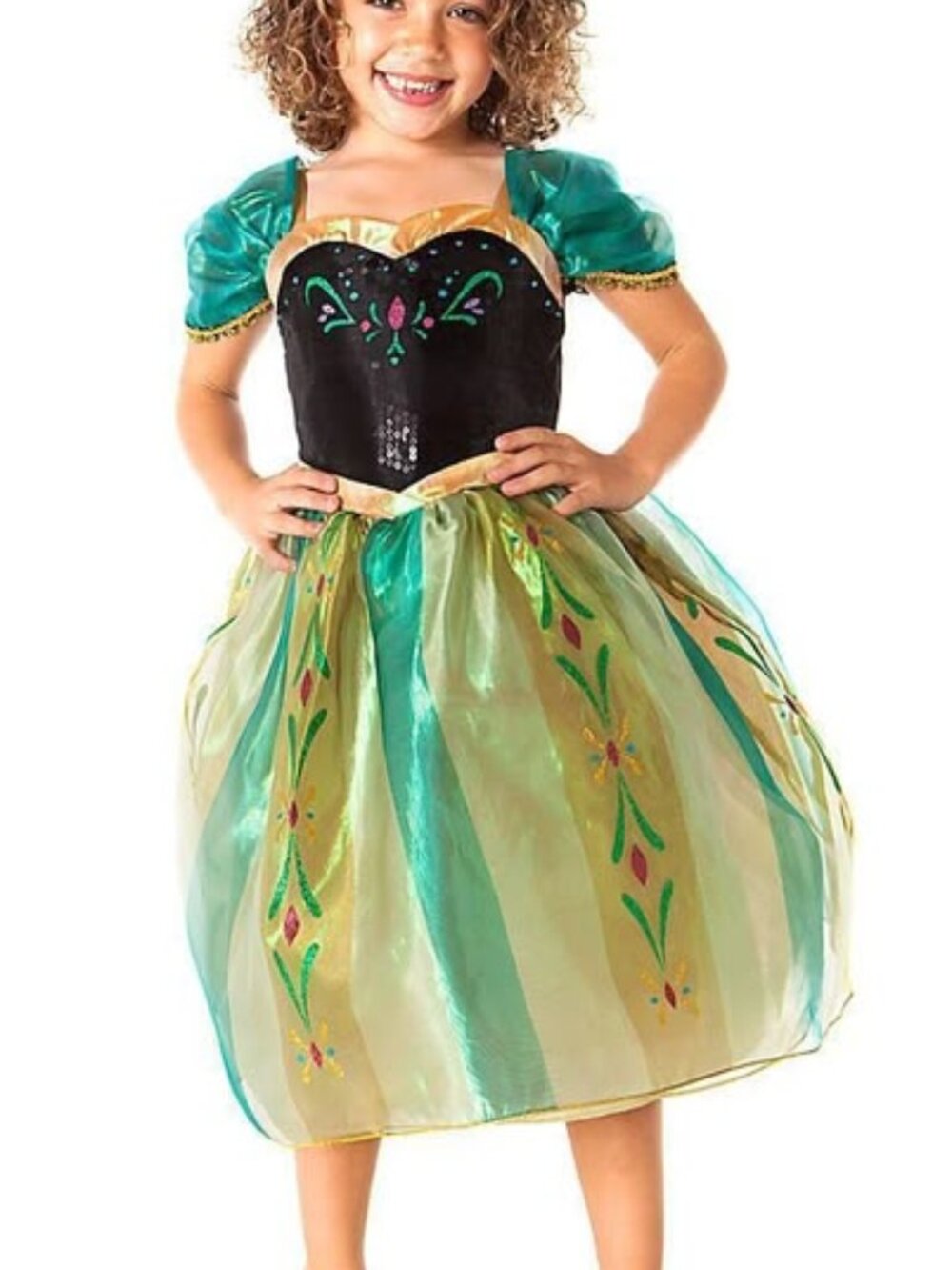 Disney Girl's Frozen Anna Coronation Dress Halloween Costume Dress Up Size 7/8